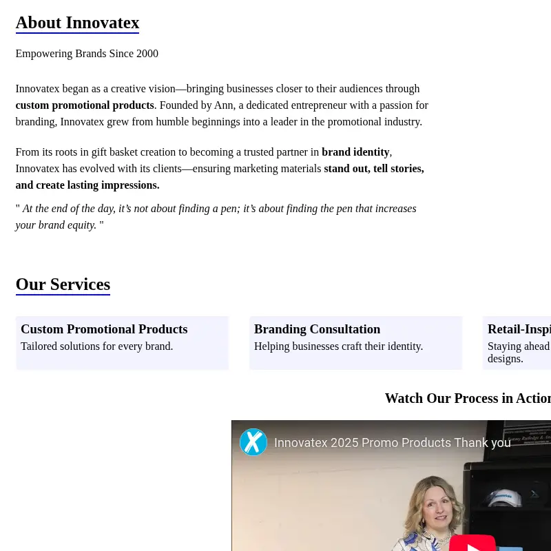product landing page